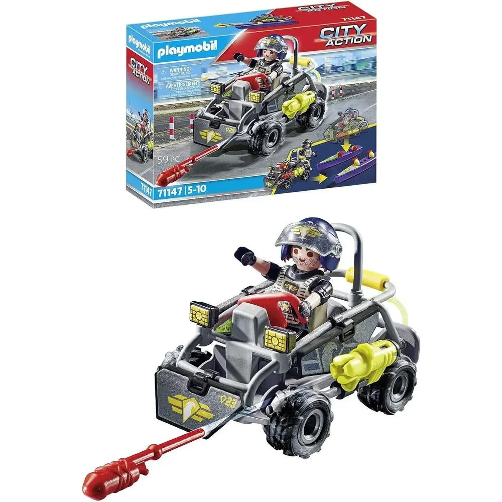 🆕 NIB Playmobil City Action Tactical Police Quad 71147